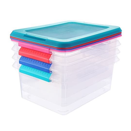 6 Packs: 4 ct. (24 total) 14.5qt. Storage Bins with Lids by Simply Tidy™